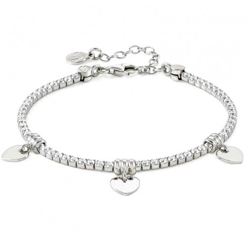 BRACCIALE TENNIS NOMINATION IN ARGENTO 925 CON CUORI 148600001