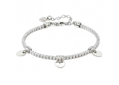 BRACCIALE TENNIS NOMINATION IN ARGENTO 925 CON CUORI 148600001