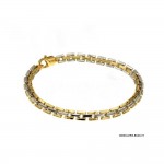 BRACCIALE DA UOMO IN ORO GIALLO E BIANCO 18 KT