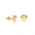 ORECCHINI ANGELI IN ORO GIALLO 18KT CON ZIRCONI TAGLIO BRILLANTE