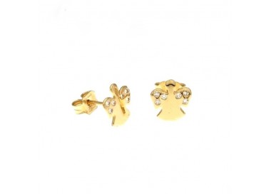 ORECCHINI ANGELI IN ORO GIALLO 18KT CON ZIRCONI TAGLIO BRILLANTE