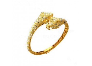 BRACCIALE RIGIDO SERPENTE DA DONNA IN ORO GIALLO 18 KT CHIUSURA A BACIO