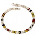 BRACCIALE UOMO BANDIERE NAUTICHE IN ORO BIANCO 18 KT 