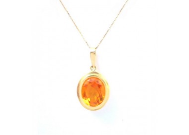 COLLANA DA DONNA IN ORO GIALLO 18 KT CON TOPAZIO