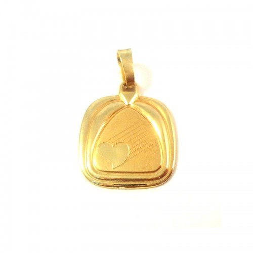 CIONDOLO MEDAGLIETTA CON CUORE ORO GIALLO 18 KT