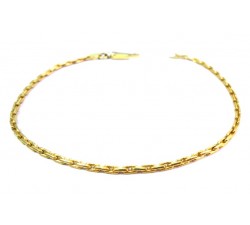 BRACCIALE CATENA UNISEX IN ORO GIALLO 18 KT CON ZIRCONE SU CHIUSURA