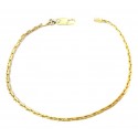 BRACCIALE CATENA UNISEX IN ORO GIALLO 18 KT CON ZIRCONE SU CHIUSURA