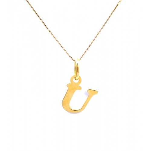 COLLANA IN ORO GIALLO 18 KT CON LETTERA INIZIALE 