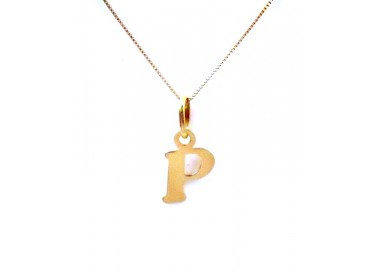 COLLANA UNISEX IN ORO GIALLO 18 KT CON LETTERA INIZIALE P