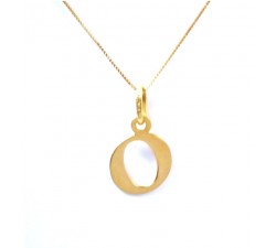 COLLANA UNISEX IN ORO GIALLO 18 KT CON LETTERA INIZIALE O