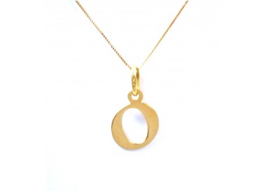 COLLANA UNISEX IN ORO GIALLO 18 KT CON LETTERA INIZIALE O