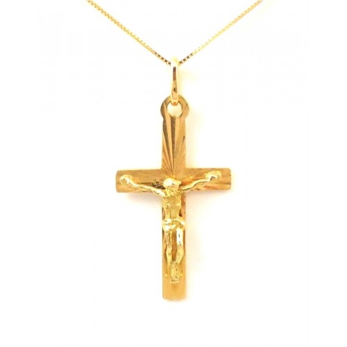 COLLANA CON CROCIFISSO IN ORO GIALLO 18 KT