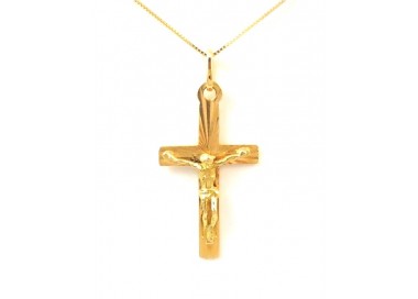 COLLANA CON CROCIFISSO IN ORO GIALLO 18 KT