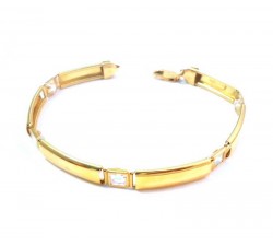 BRACCIALE IN ORO GIALLO 18 KT CON ZIRCONI BIANCHI