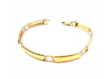 BRACCIALE IN ORO GIALLO 18 KT CON ZIRCONI BIANCHI