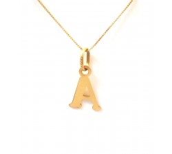 COLLANA UNISEX IN ORO GIALLO 18 KT CON LETTERA INIZIALE A