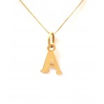 COLLANA UNISEX IN ORO GIALLO 18 KT CON LETTERA INIZIALE A