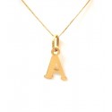 COLLANA UNISEX IN ORO GIALLO 18 KT CON LETTERA INIZIALE A