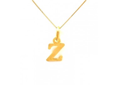 COLLANA UNISEX IN ORO GIALLO 18 KT CON LETTERA INIZIALE Z