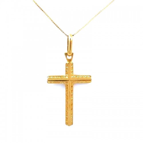 COLLANA CON CROCE IN ORO GIALLO 18 KT 