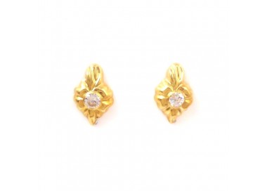 ORECCHINI IN ORO GIALLO 18 KT CON ZIRCONI BIANCHI TAGLIO BRILLANTE