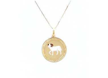 COLLANA CON SEGNO ZODIACALE ARIETE IN ORO GIALLO 18 KT