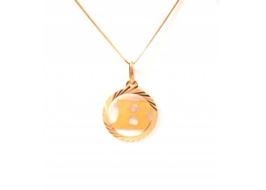 COLLANA CON LETTERA B INIZIALE IN ORO GIALLO 18 KT