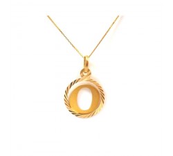 COLLANA CON CIONDOLO LETTERA O INIZIALE IN ORO GIALLO 18 KT