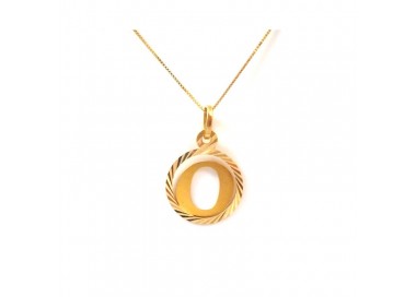 COLLANA CON CIONDOLO LETTERA O INIZIALE IN ORO GIALLO 18 KT