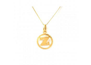 COLLANA CON CIONDOLO LETTERA Z INIZIALE IN ORO GIALLO 18 KT