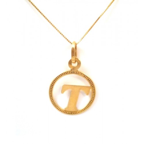 COLLANA CON CIONDOLO LETTERA IN ORO GIALLO 18 KT