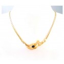 COLLANA DA DONNA IN ORO GIALLO 18 KT CON ZIRCONE BIANCO E ONICE 