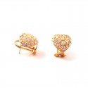 ORECCHINI CUORE IN ORO GIALLO 18 KT CON ZIRCONI CHIUSURA CLIP