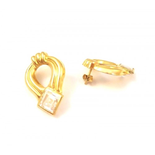 ORECCHINI IN ORO GIALLO 18 KT CON ZIRCONI