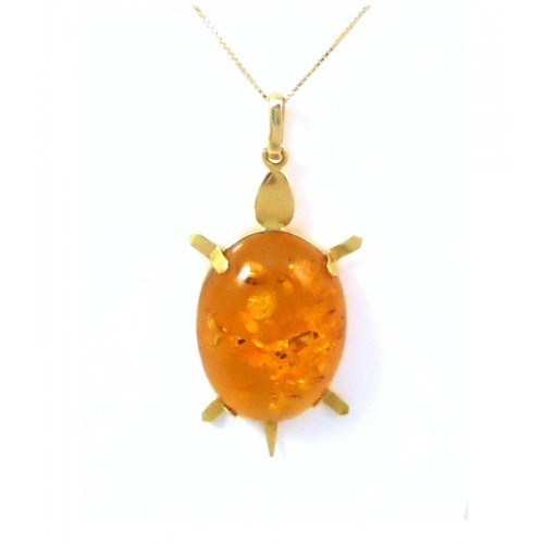 COLLANA DA DONNA IN ORO GIALLO 18 KT CON PENDENTE TARTARUGA 