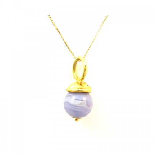 COLLANA IN ORO GIALLO 18 KT CON SFERA GRANITO