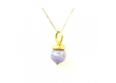 COLLANA IN ORO GIALLO 18 KT CON SFERA GRANITO