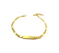 BRACCIALE CON PIASTRINA E CORNO PORTAFORTUNA DA UOMO IN ORO GIALLO 18 KT 