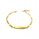 BRACCIALE CON PIASTRINA E CORNO PORTAFORTUNA DA UOMO IN ORO GIALLO 18 KT 