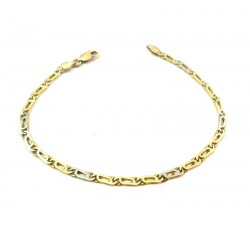 BRACCIALE CATENA IN ORO GIALLO E BIANCO 18 KT UNISEX