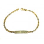 BRACCIALE UOMO CON PIASTRINA TARGHETTA ORO GIALLO E BIANCO 18 KT