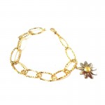 BRACCIALE IN ORO GIALLO 18 KT CON CHARM MARGHERITA