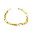 BRACCIALE UOMO CATENA A PIASTRE IN ORO GIALLO 18 KT 