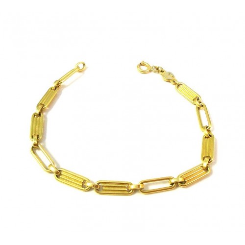 BRACCIALE UOMO CATENA A PIASTRE IN ORO GIALLO 18 KT 