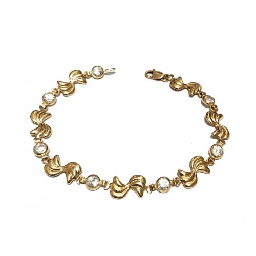 BRACCIALE DA DONNA IN ORO GIALLO 18 KT CON ZIRCONI BIANCHI