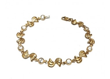 BRACCIALE DA DONNA IN ORO GIALLO 18 KT CON ZIRCONI BIANCHI