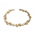 BRACCIALE DA DONNA IN ORO GIALLO 18 KT CON ZIRCONI BIANCHI