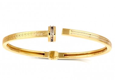 BRACCIALE RIGIDO CHIODO IN ORO GIALLO E BIANCO 18 KT