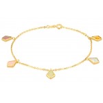 BRACCIALE DA DONNA IN ORO GIALLO 18 KT CON CHARM ZIRCONI MULTICOLOR