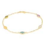 BRACCIALE DA DONNA IN ORO GIALLO 18 KT CON ZIRCONI MULTICOLORE ROTONDI